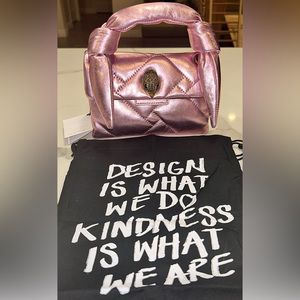 KURT GEIGER - PINK METALLIC KENSINGTON KNOT HANDLE PURSE! BRAND NEW WITH TAGS!